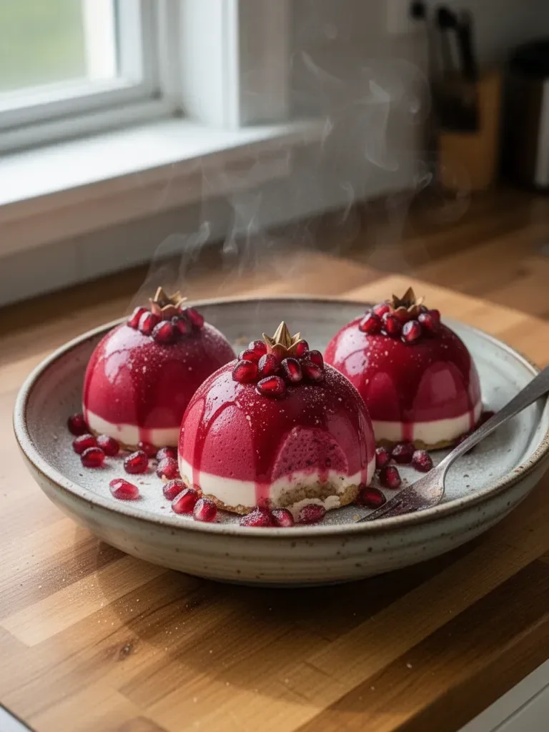 Glossy Pomegranate Mousse Domes