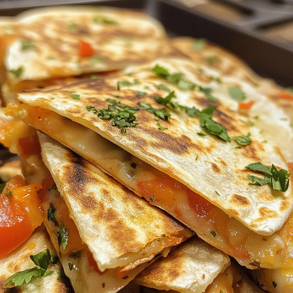 Delicious homemade quesadilla with melted cheese and fresh ingredients.