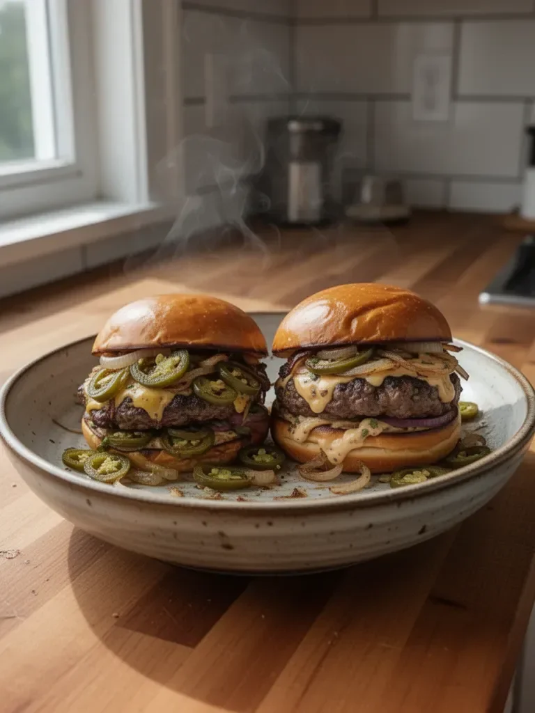 Jalapeño-Onion Smash Burgers