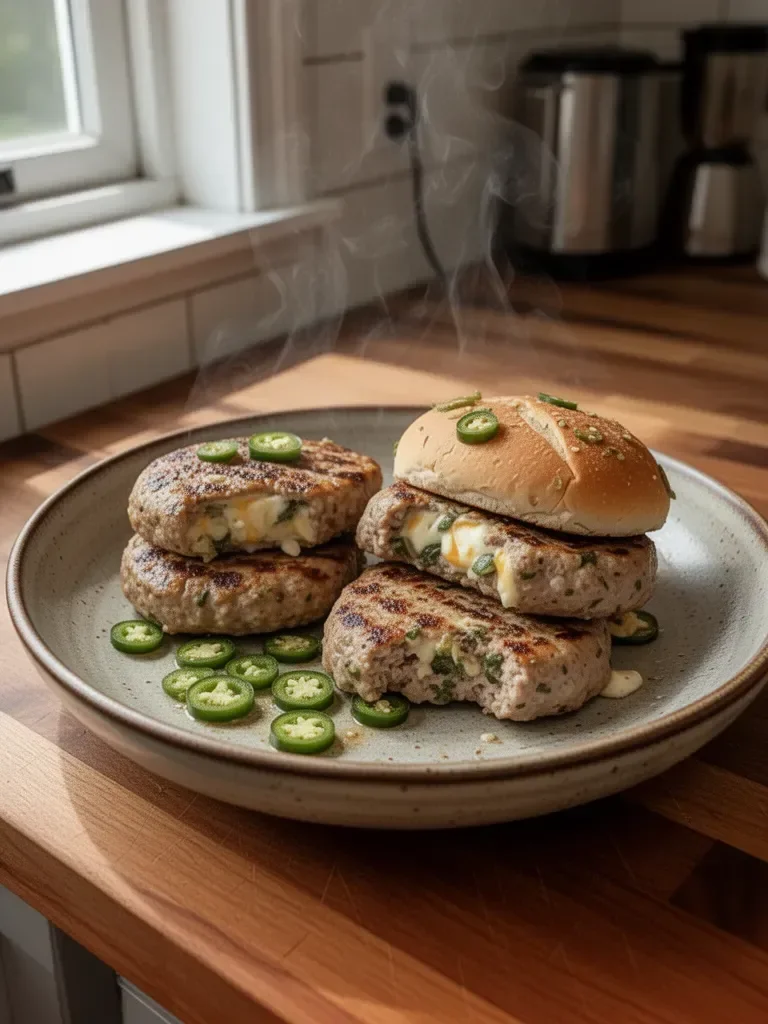 Jalapeño Popper Turkey Burgers