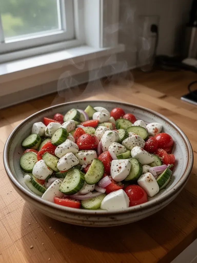 Juicy Cucumber Caprese Salad