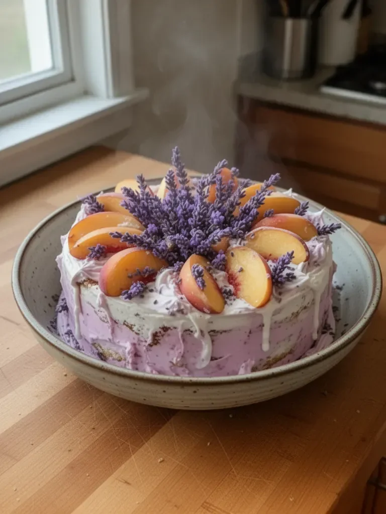 Lavender Peach Celebration Cake