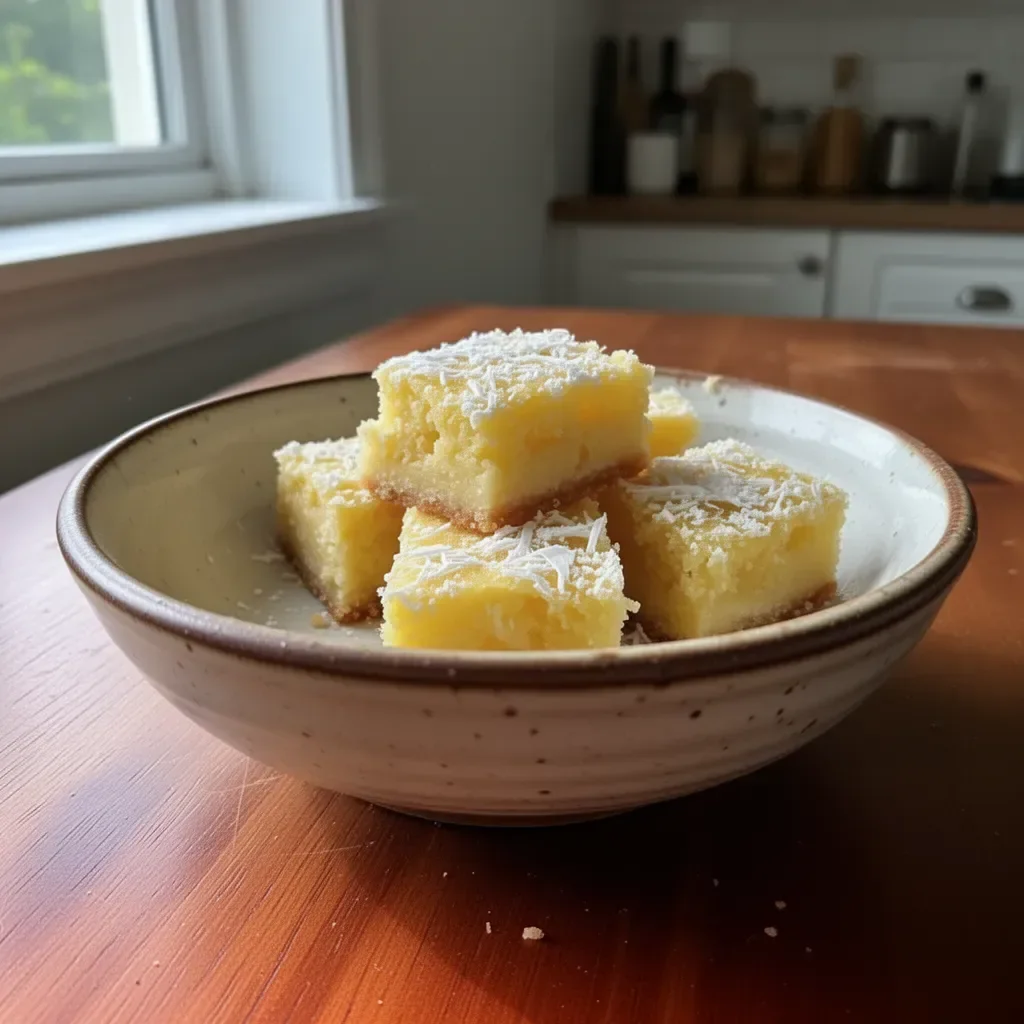 Delicious lemon brownies on a plate, showcasing their vibrant yellow color