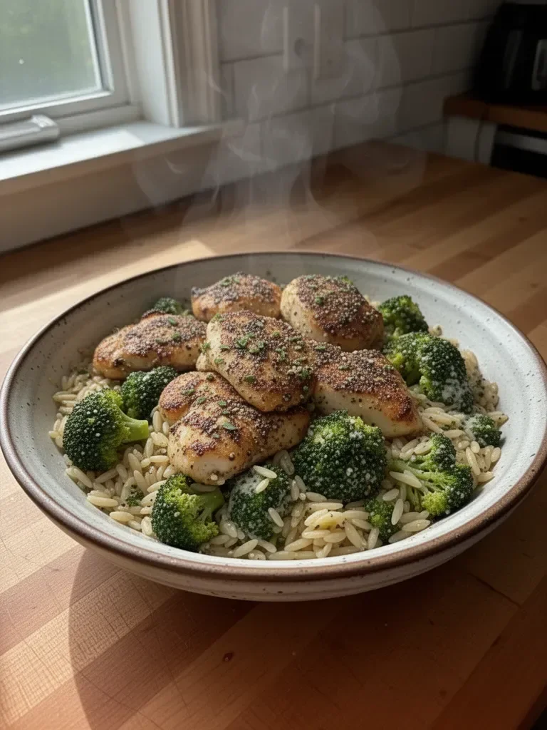 Lemon Pepper Chicken Broccoli Orzo