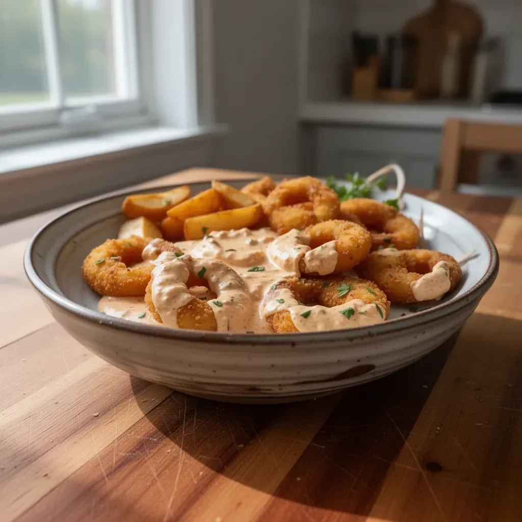 Delicious Louisiana Remoulade Sauce in a bowl with fresh ingredients