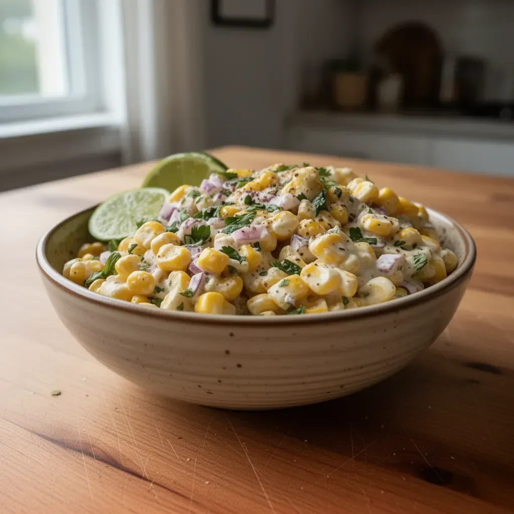 Delicious Mexican street corn salad with fresh ingredients