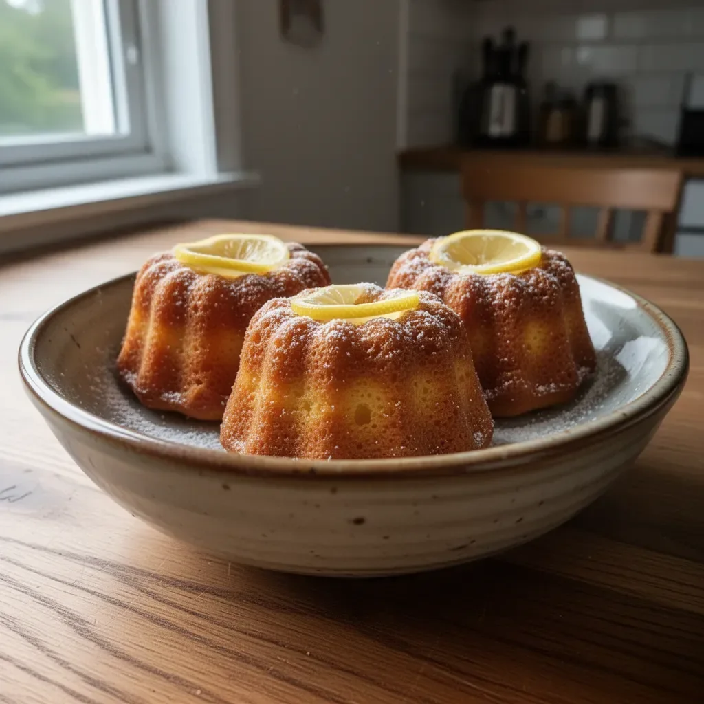 Delicious mini lemon bundt cakes with vibrant lemon glaze