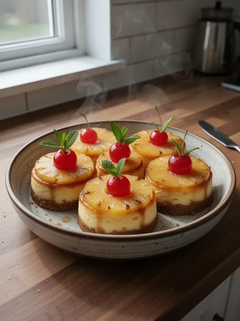 Mini Pineapple Upside-Down Cheesecakes