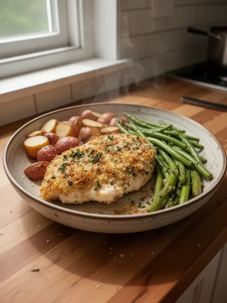 Parmesan-Crusted Chicken Sheet Pan Dinner