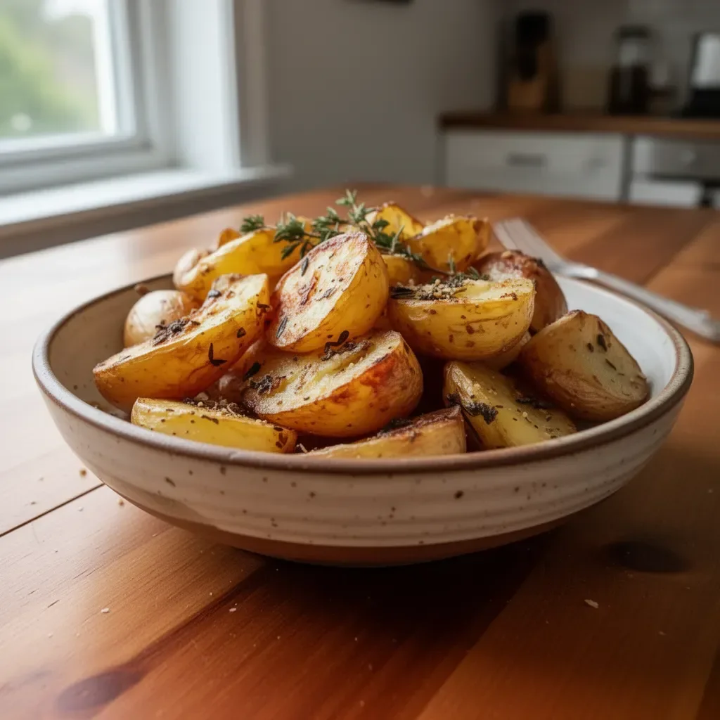 Savory slow cooker potatoes cooked with Lipton onion soup mix