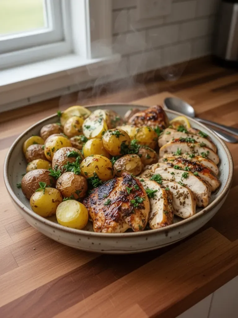 Sheet Pan Lemon Balsamic Chicken and Potatoes