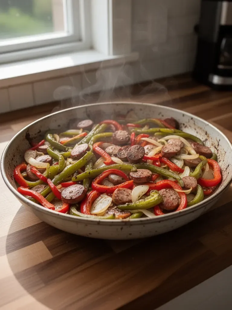 Sheet Pan Sausage and Peppers
