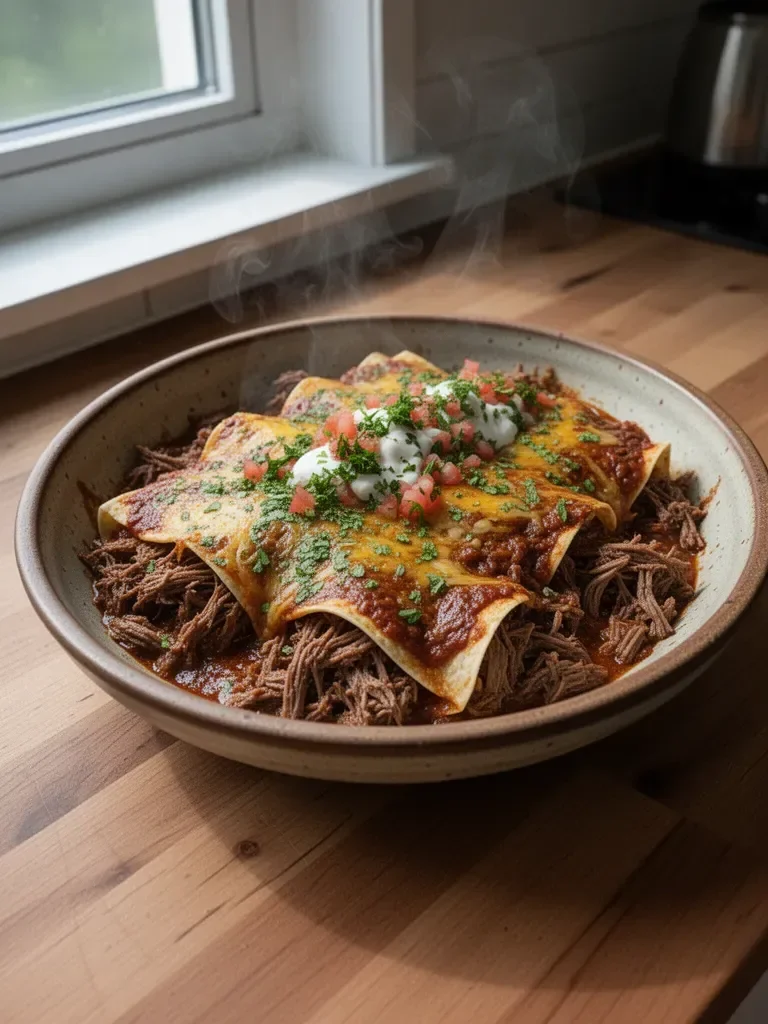 Shredded Beef Enchiladas