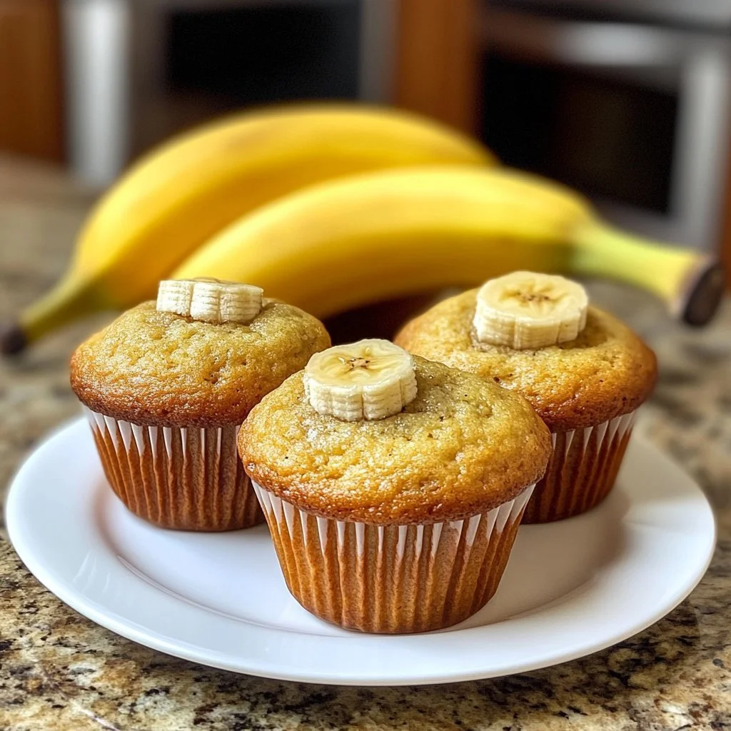 Soft and moist banana muffins baked to perfection
