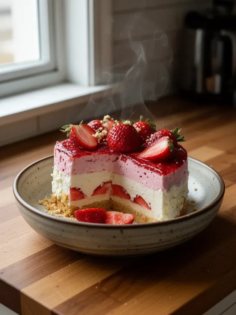 Strawberry Custard Delight Cake