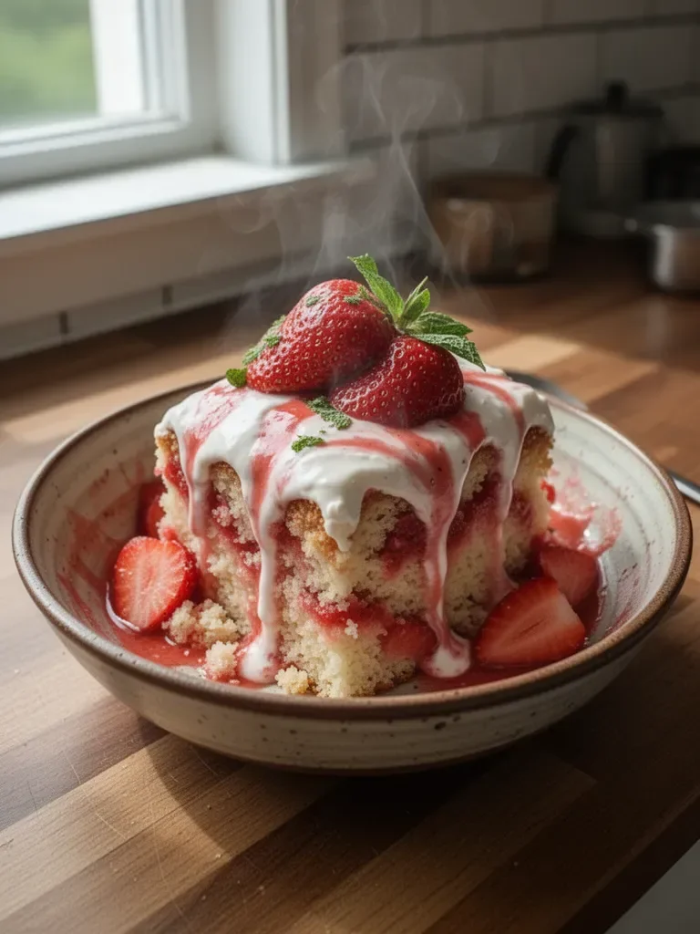 Strawberry Earthquake Cake