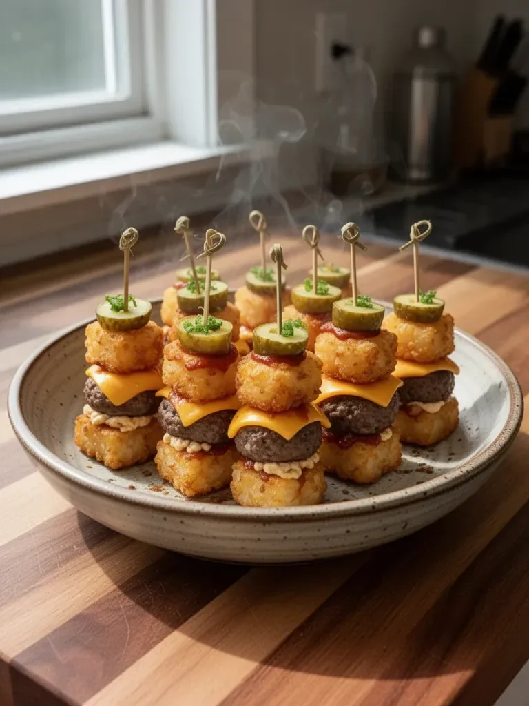 Tater Tot Mini Cheeseburger Bites