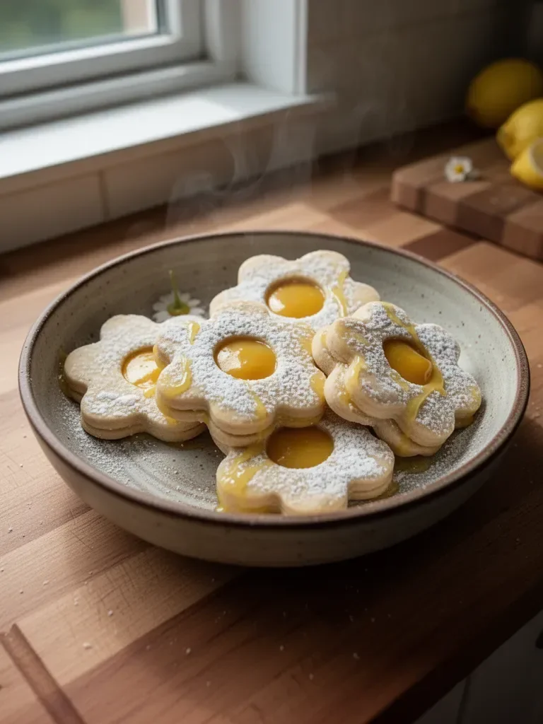 Vegan Lemon Curd Shortbread Cookies