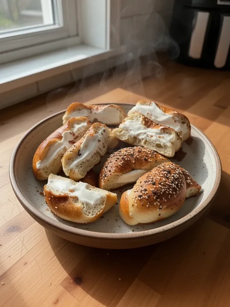 Air Fryer Protein Bagels