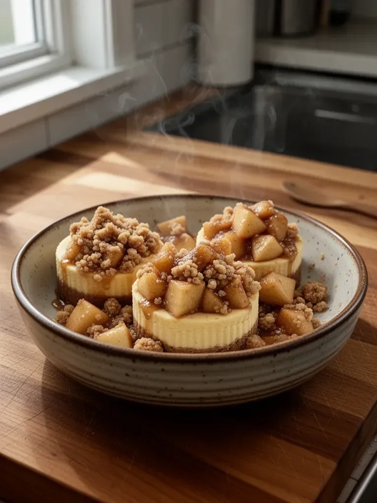 Apple Crisp Mini Cheesecakes