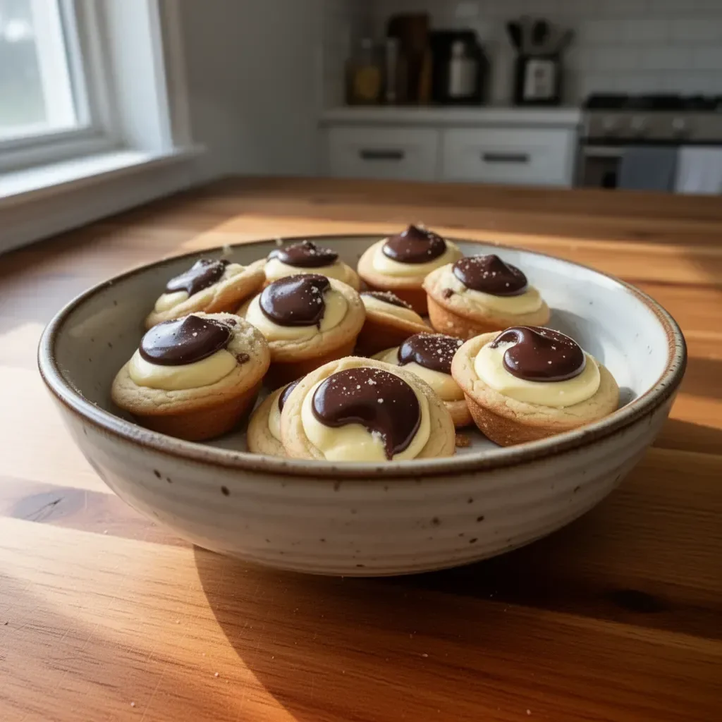 Delicious Boston Cream Pie Cookies with chocolate and cream filling
