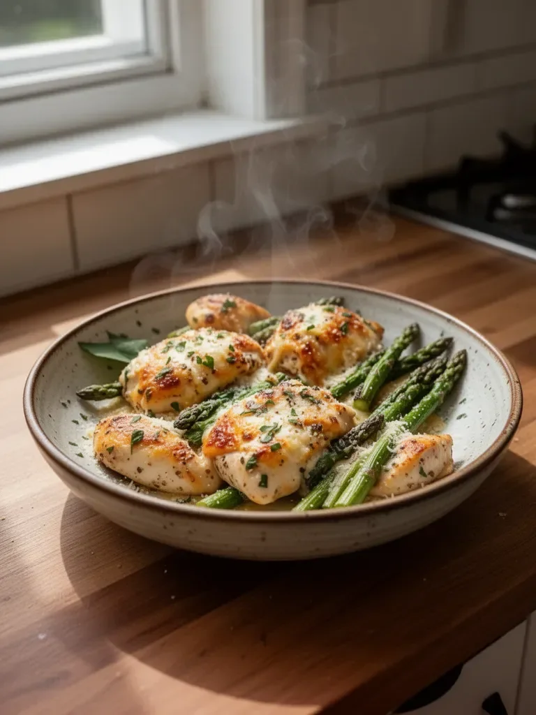 Caesar Chicken with Asparagus