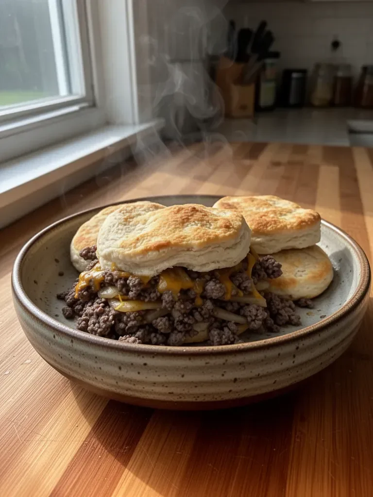 Chopped Cheeseburger Biscuits