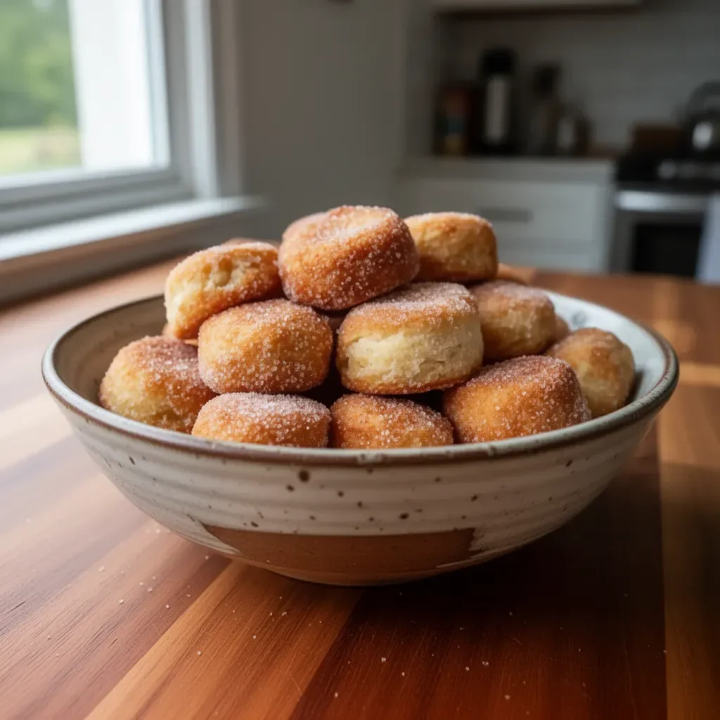 Delicious Cinnamon Sugar Biscuit Bites on a plate