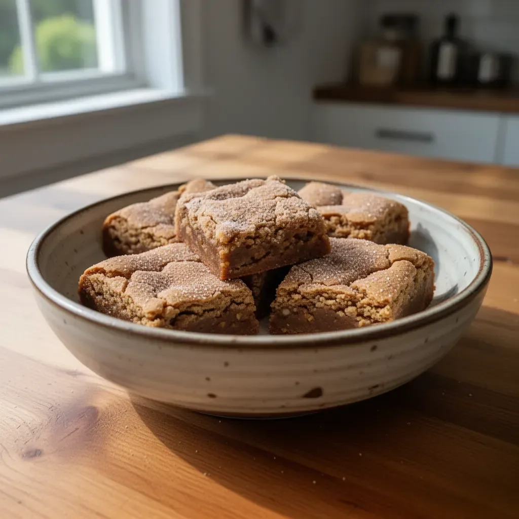 Delicious cinnamon sugar blondies fresh out of the oven.