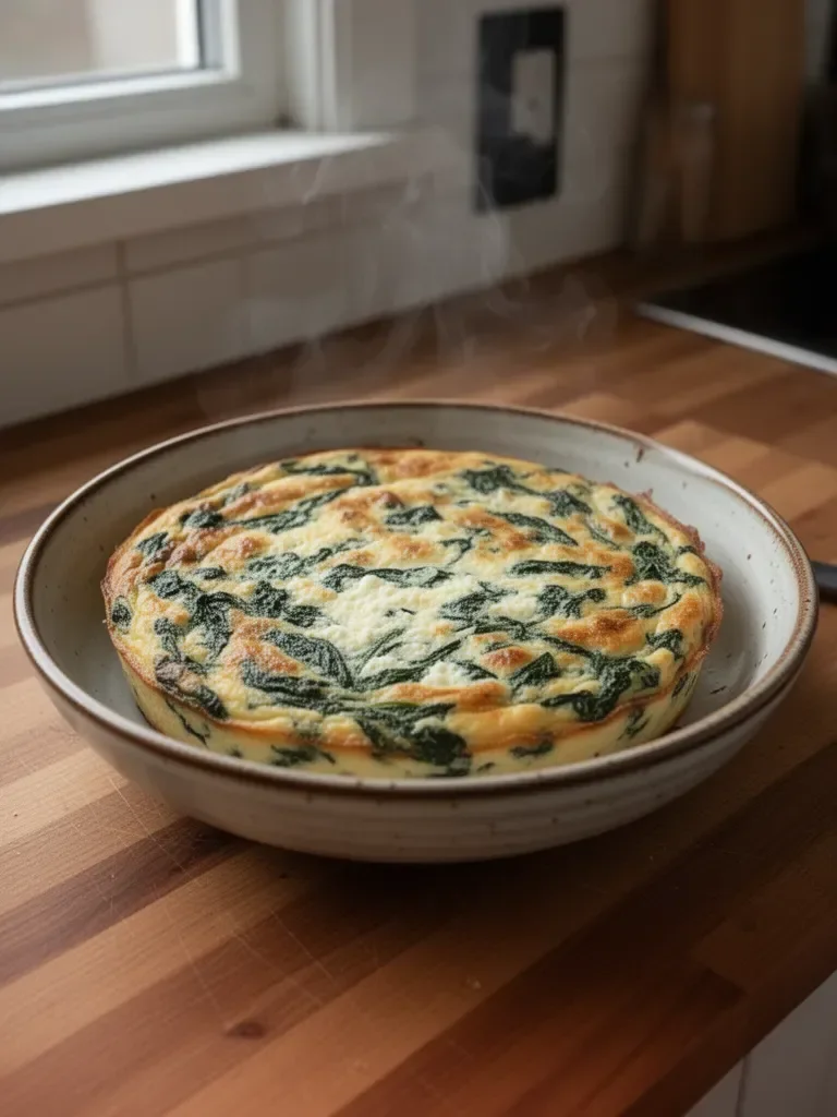 Cottage Cheese and Spinach Crustless Quiche