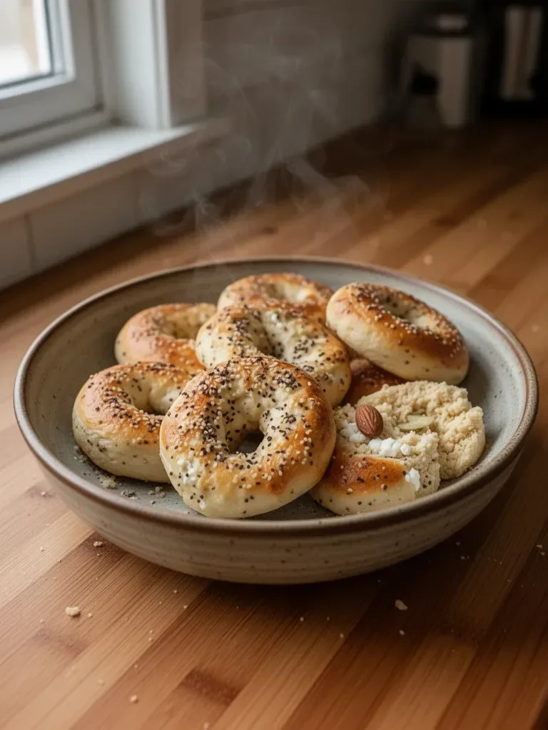 Cottage Cheese Bagels with Almond Flour