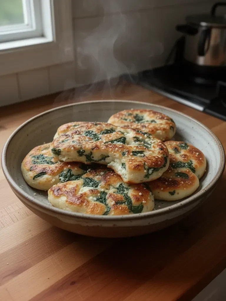 Easy Spinach Cottage Cheese Flat Bagels