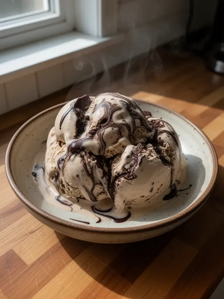 Espresso Ice Cream with Dark Chocolate Swirls