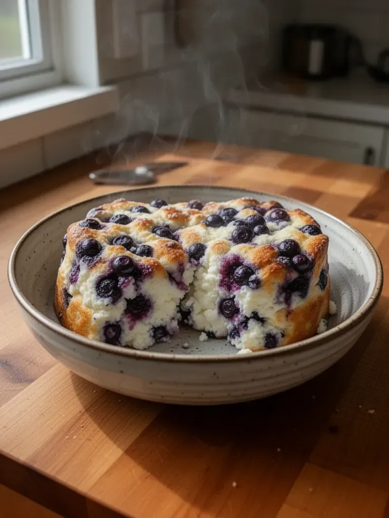 Fluffy Cottage Cheese Blueberry Cloud Bread