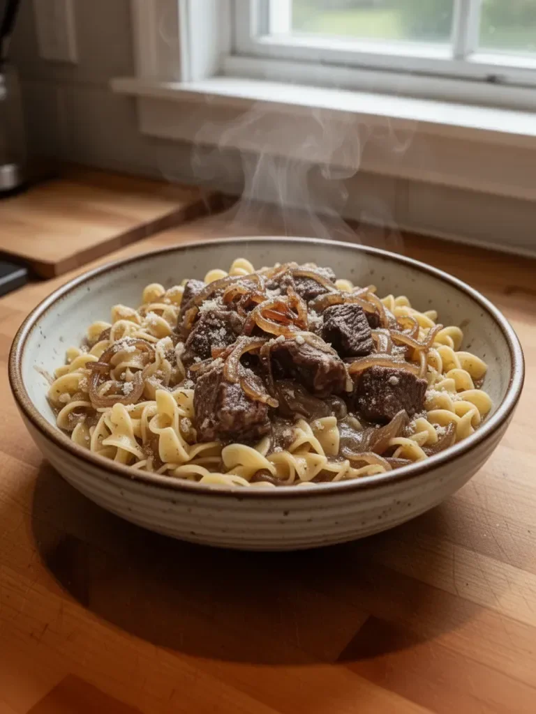 French Onion Beef and Noodles