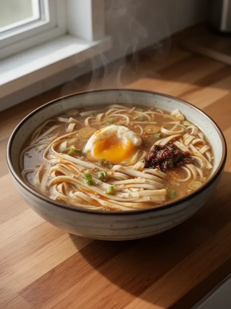 Garlic Miso Noodle Soup