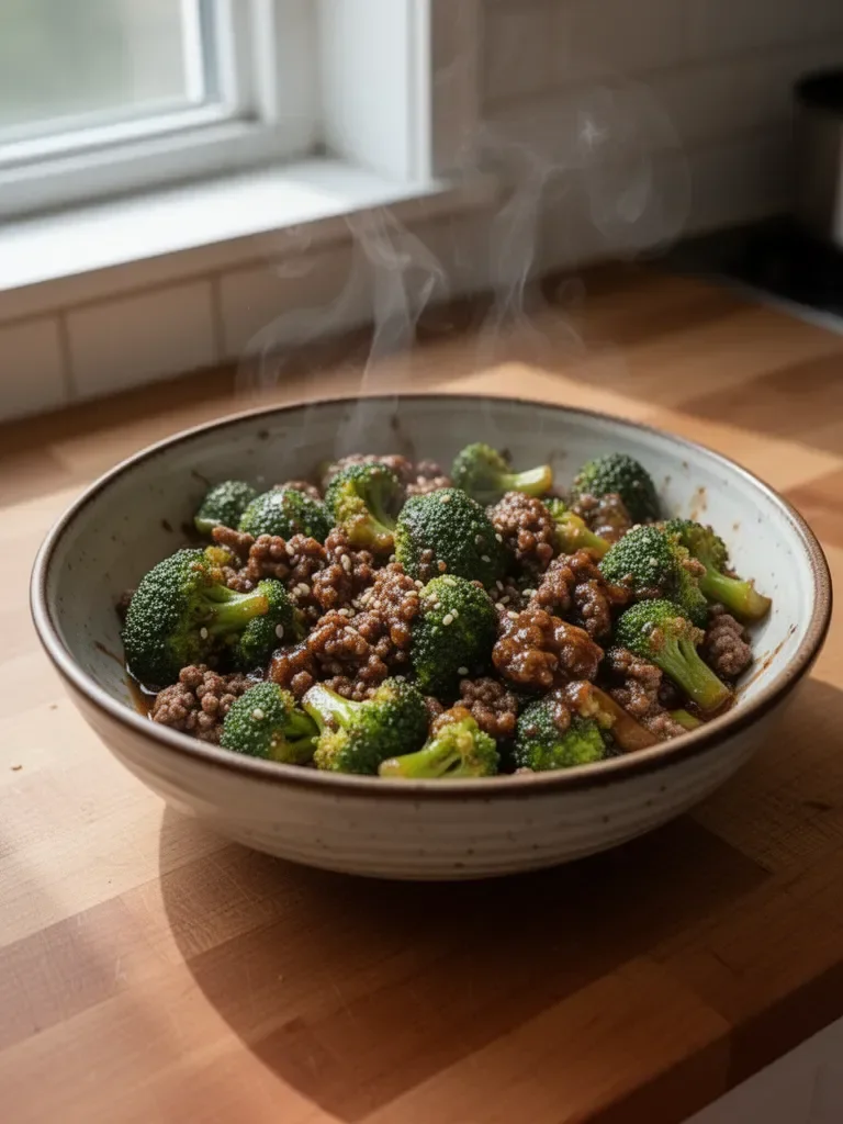 Ground Beef and Broccoli