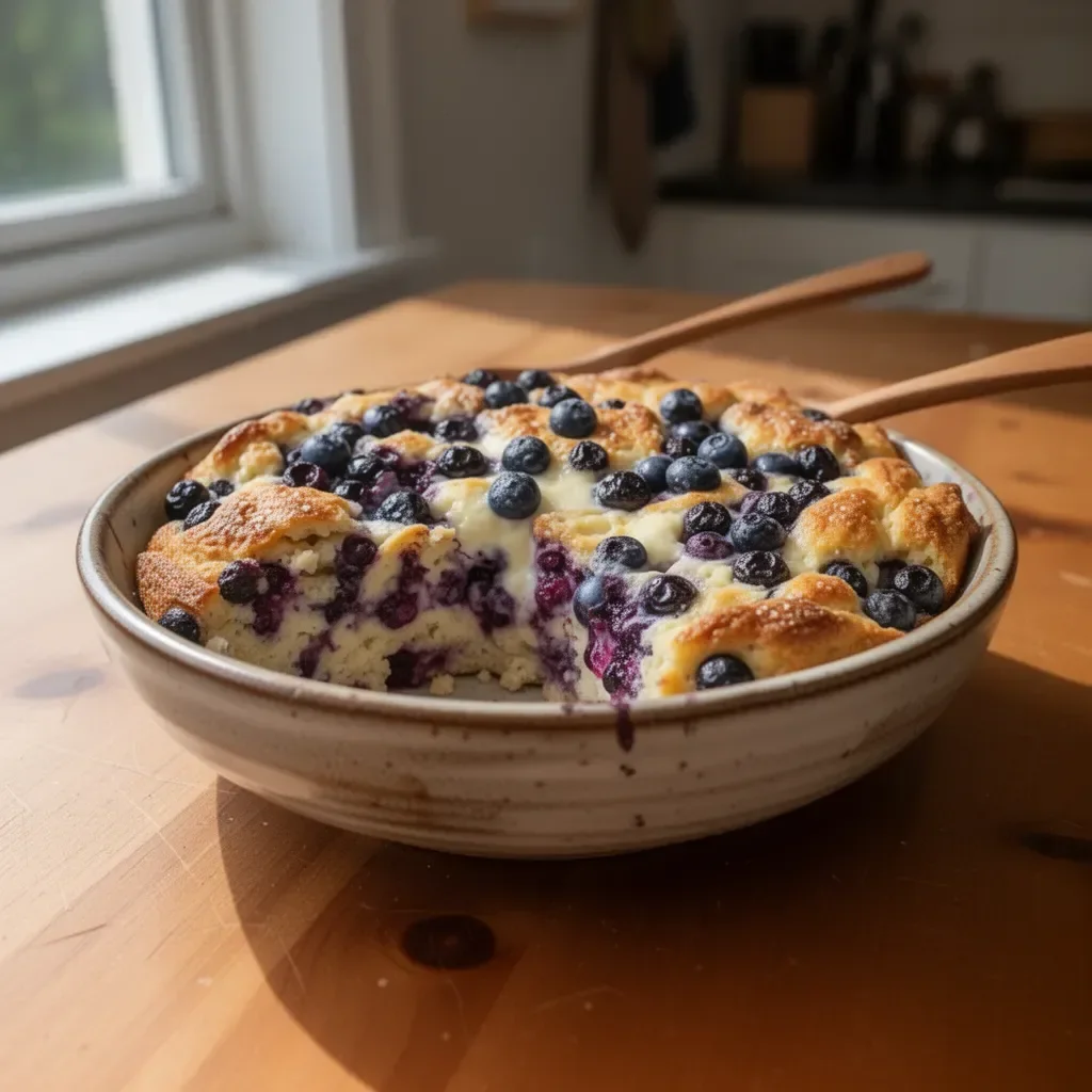 High-protein breakfast bake topped with vegetables and cheese