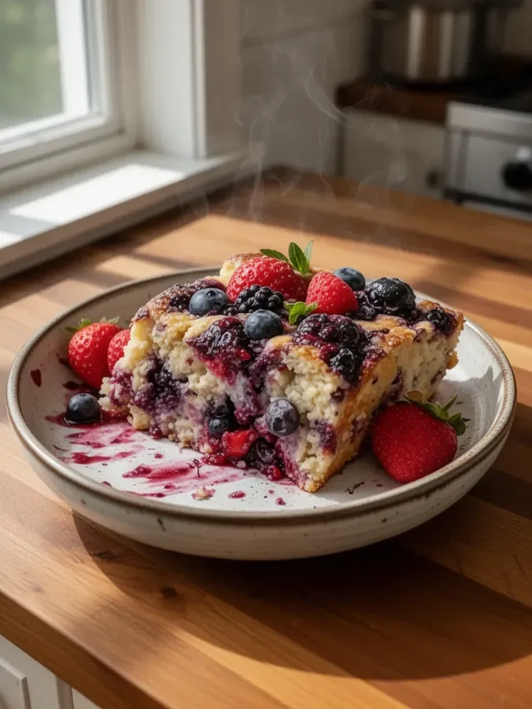 High Protein Triple Berry Bake