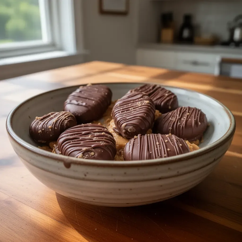 Healthy homemade peanut butter eggs recipe with nutritious ingredients