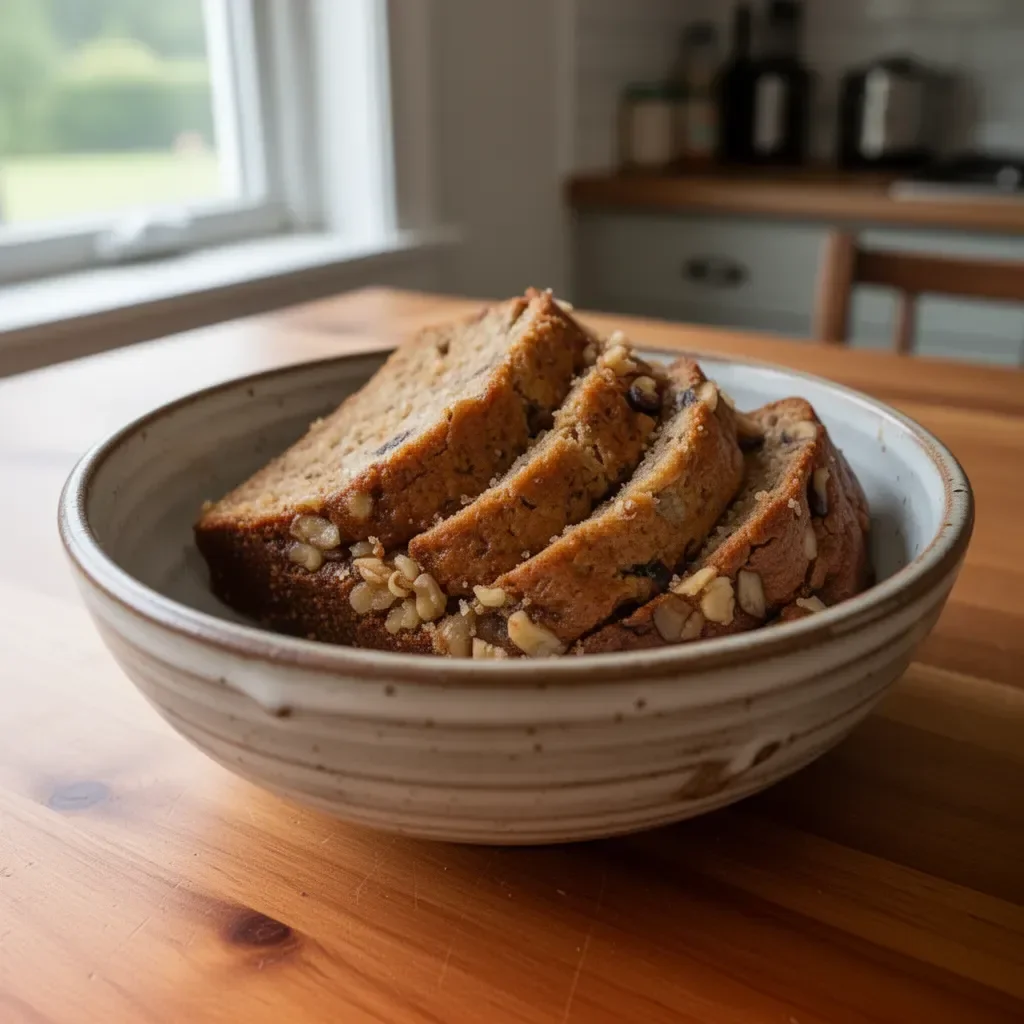 Delicious Keto Banana Bread loaf, low-carb and healthy recipe