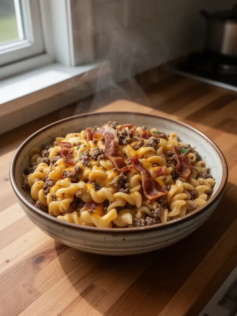 Loaded Bacon Cheeseburger Pasta