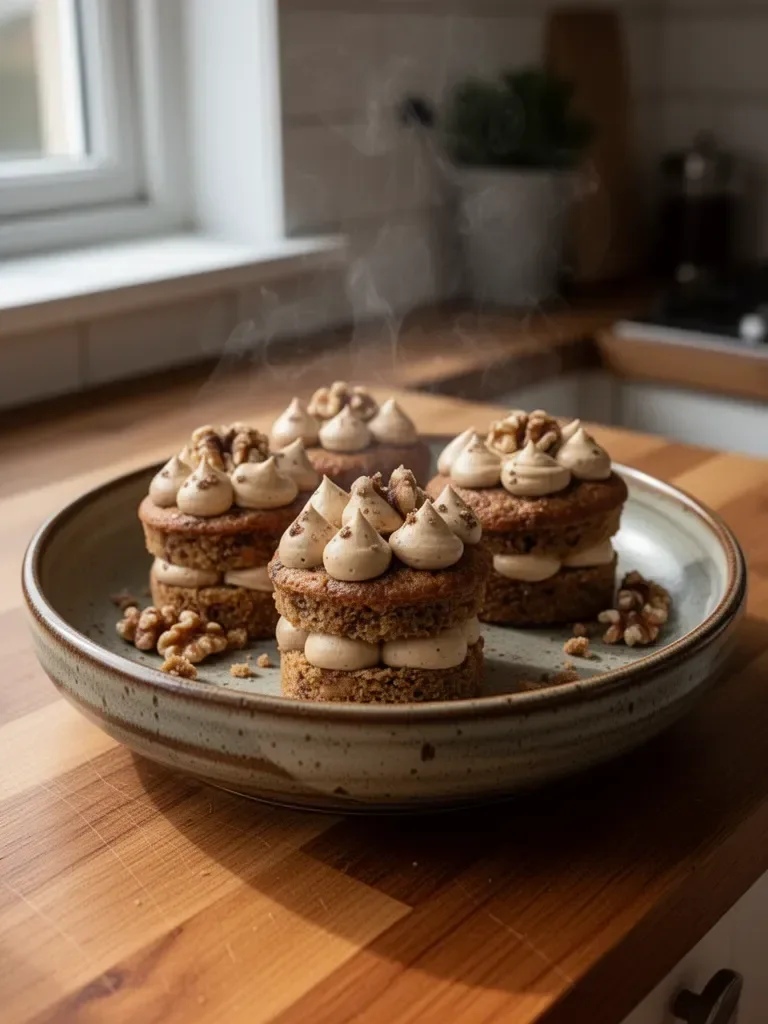 Mini Coffee and Walnut Cakes