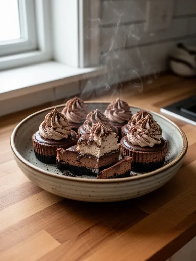 Mini Triple Chocolate Cheesecakes