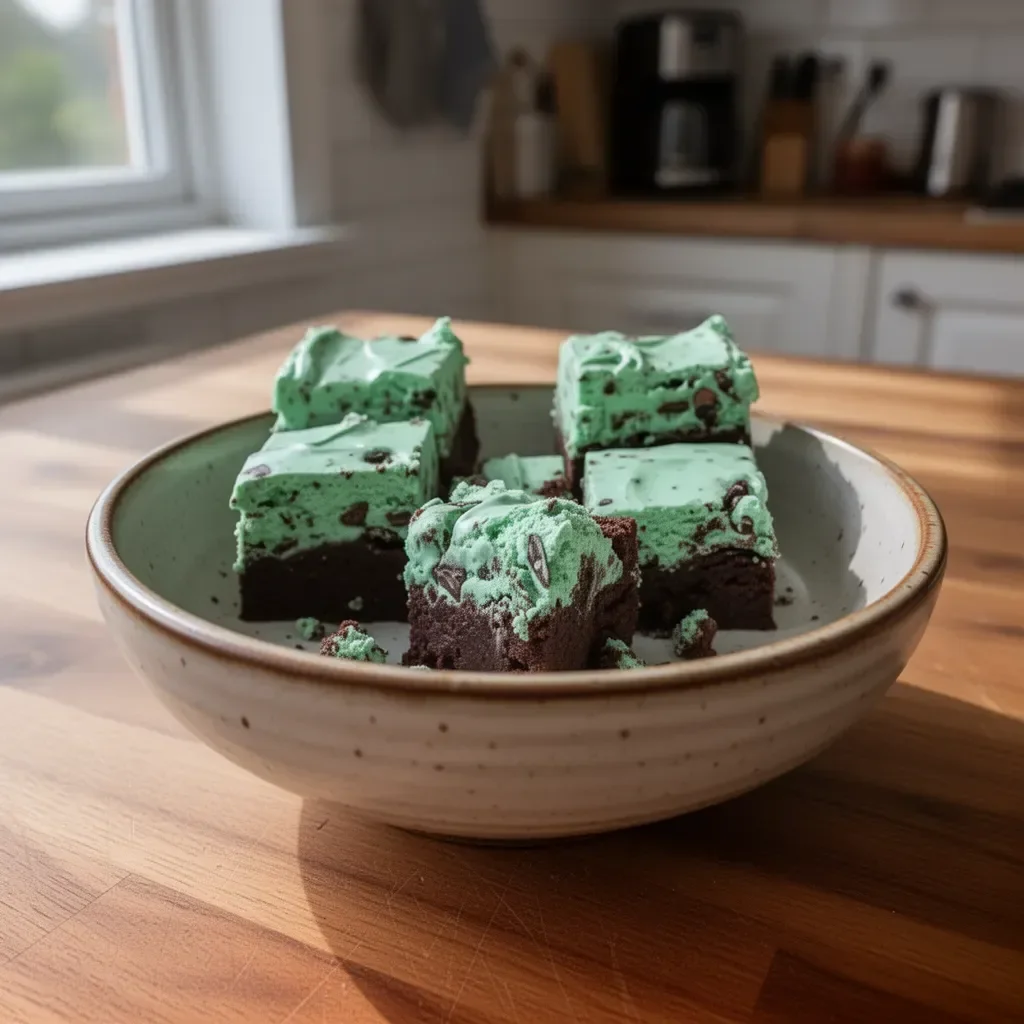 Delicious mint brownies with rich chocolate and mint frosting