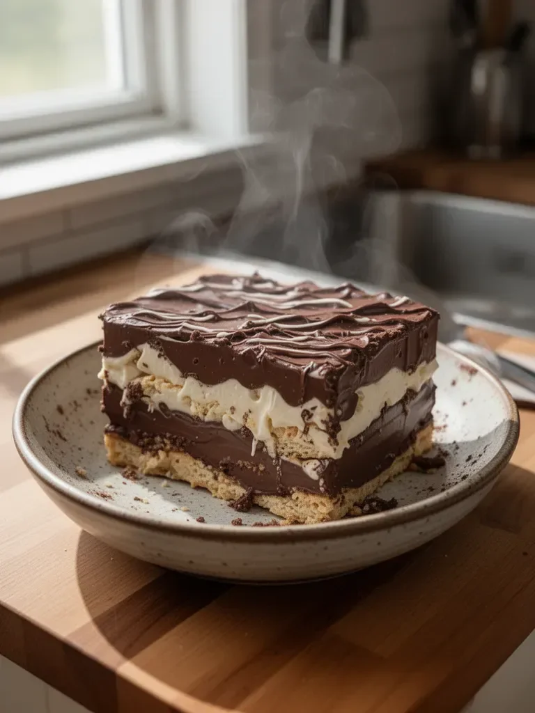 No Bake Chocolate Eclair Cake