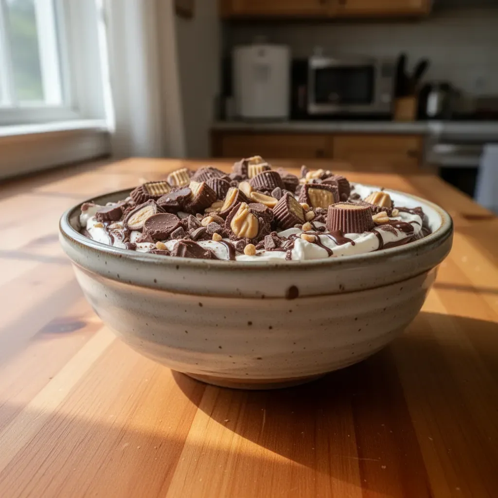 Delicious no-bake chocolate peanut butter mousse dessert served in a glass