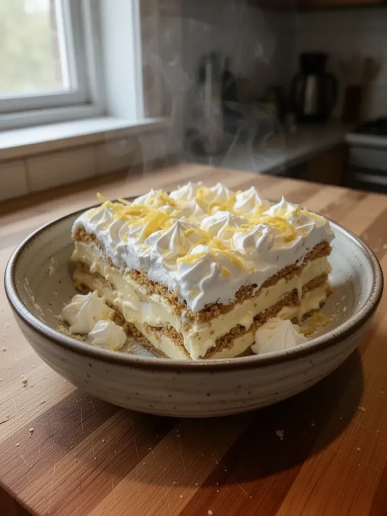 No-Bake Lemon Eclair Cake