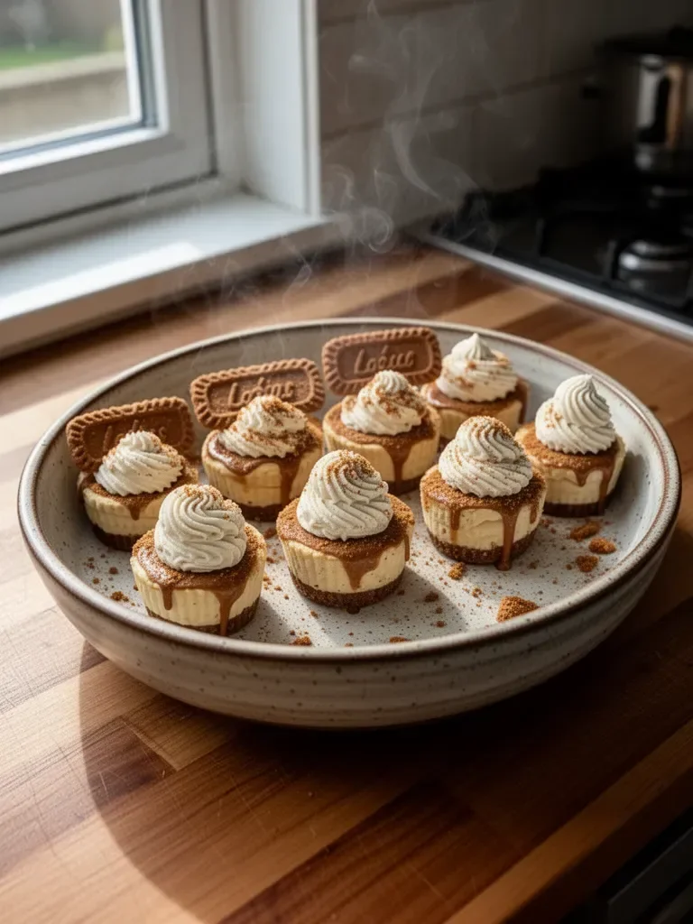 No-Bake Mini Biscoff Cheesecakes