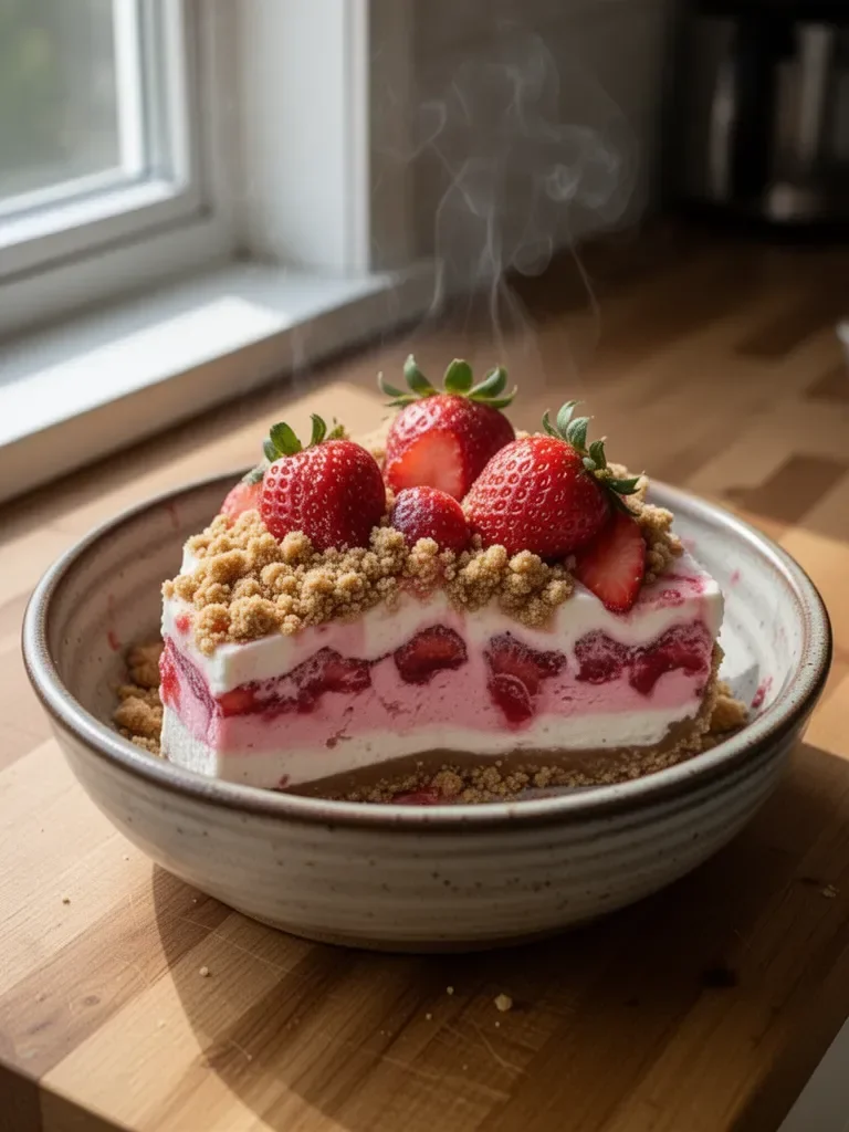 No-Bake Strawberry Crunch Cheesecake